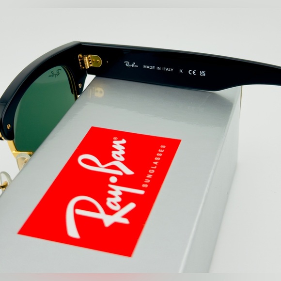 Ray-Ban Mega ClubMaster Sunglasses RB0316S Acetate Black Frame Green Lenses New! - Picture 8 of 12